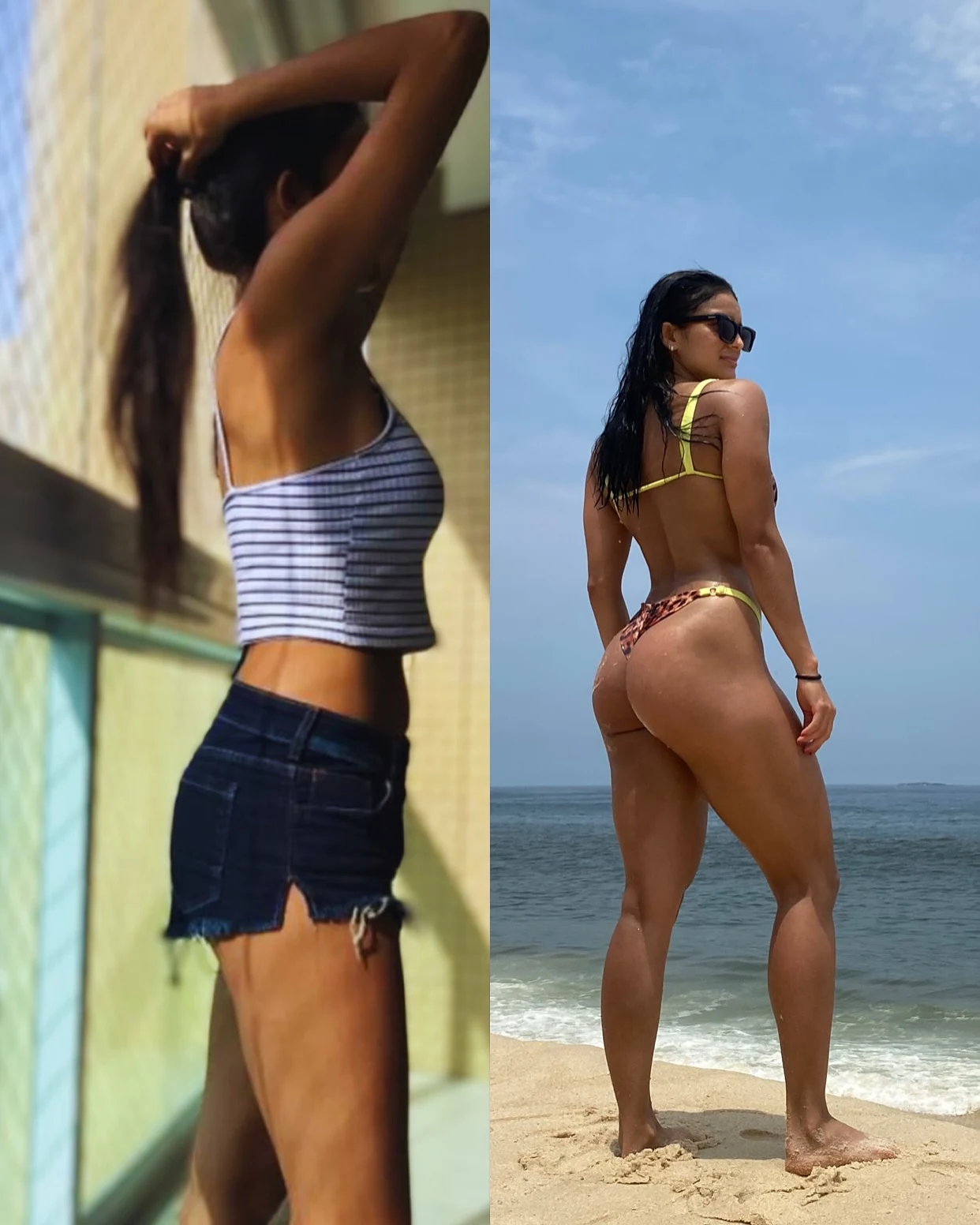 Julia Kimberly mostrando sua evolução com a musculação